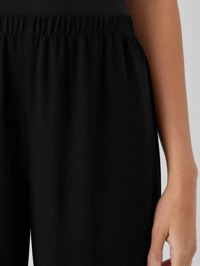Eileen Fisher Petite Silk Georgette Crepe Straight Pant Black 8211 Shop