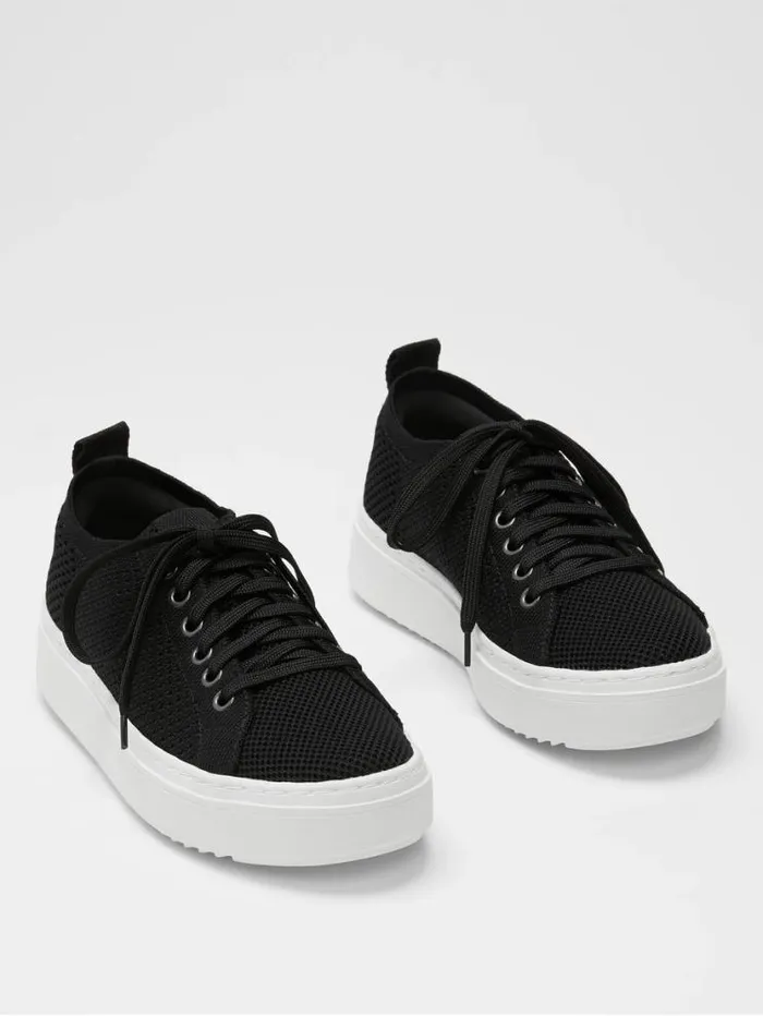 Eileen Fisher Shoes Peris Recycled Stretch Knit Wedge Sneaker Black 8211 Shop
