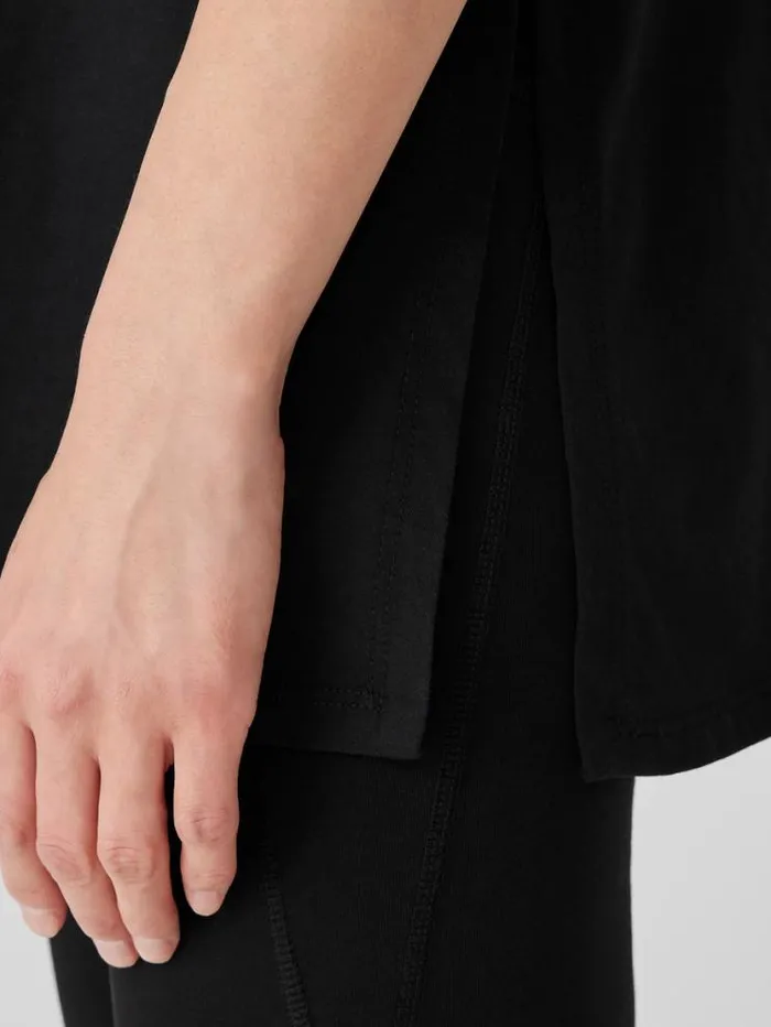 Eileen Fisher Tops and Tees Organic Pima Cotton Jersey Long Tee Black 8211 Shop