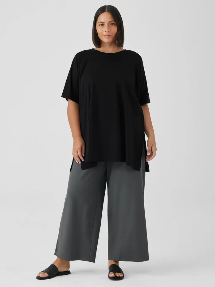 Eileen Fisher Tops and Tees Organic Pima Cotton Jersey Long Tee Black 8211 Shop