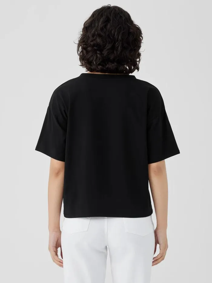 Eileen Fisher Tops and Tees Pima Cotton Stretch Jersey VNeck Tee Black 8211 Shop