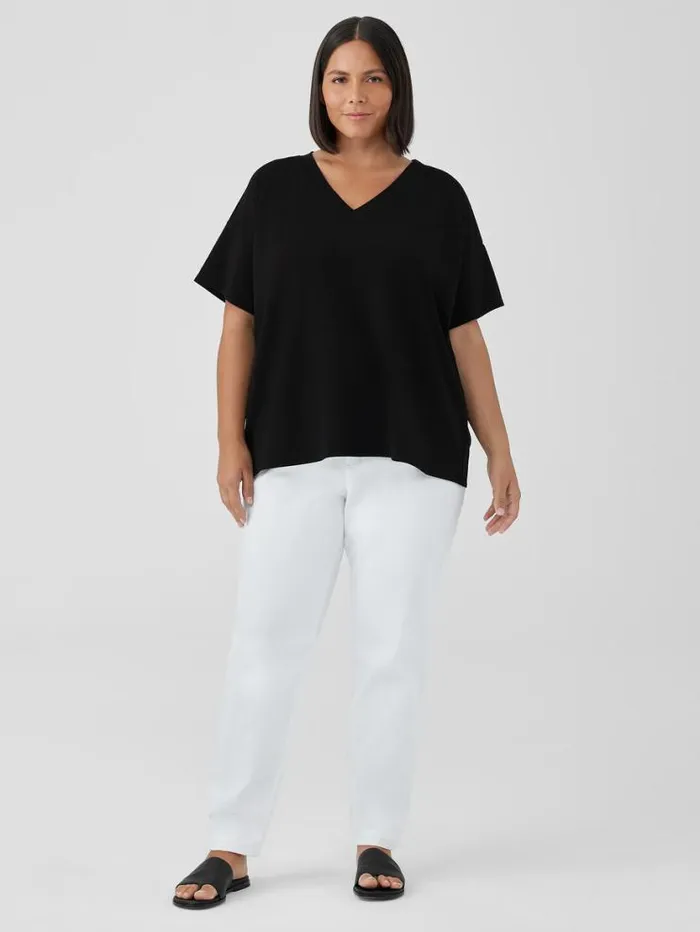 Eileen Fisher Tops and Tees Pima Cotton Stretch Jersey VNeck Tee Black 8211 Shop