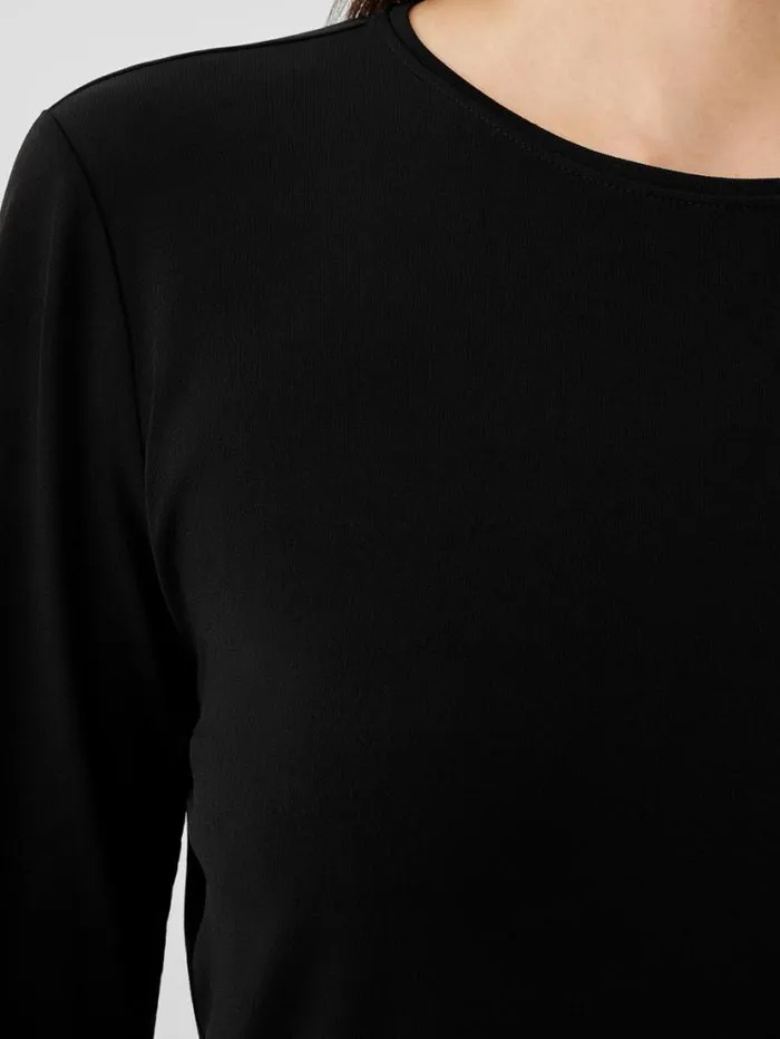 Eileen Fisher Tops and Tees Stretch Silk Jersey Crew Neck Top Black 8211 Shop