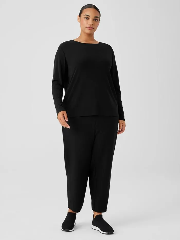 Eileen Fisher Tops and Tees Stretch Silk Jersey Crew Neck Top Black 8211 Shop