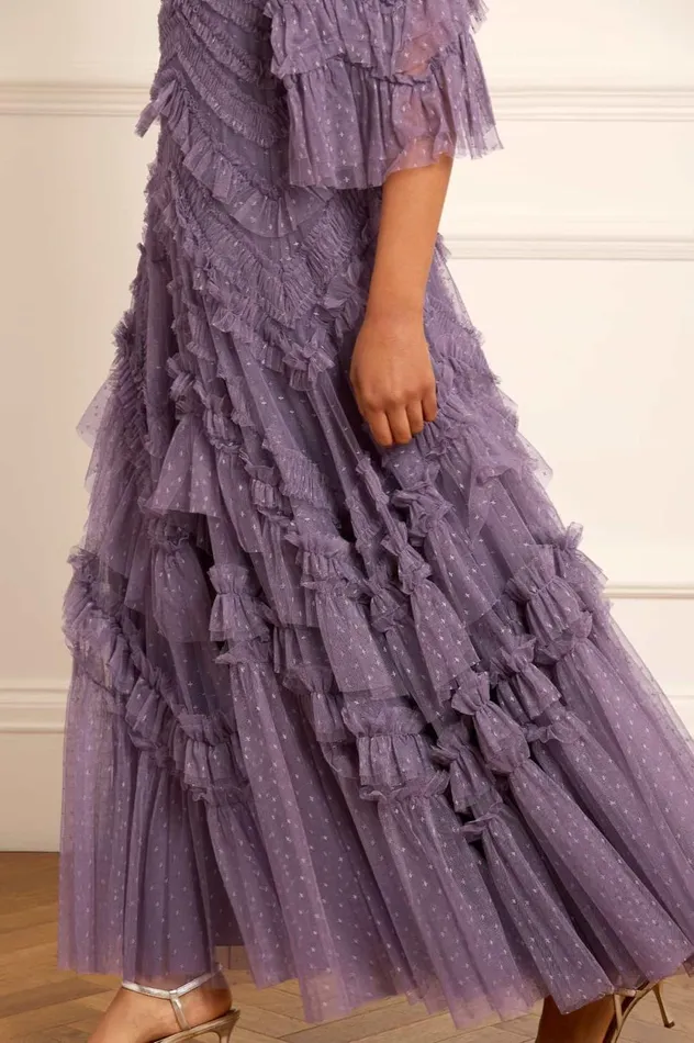 Elia Long Sleeve Gown Purple Women Needle and Thread Dresses
