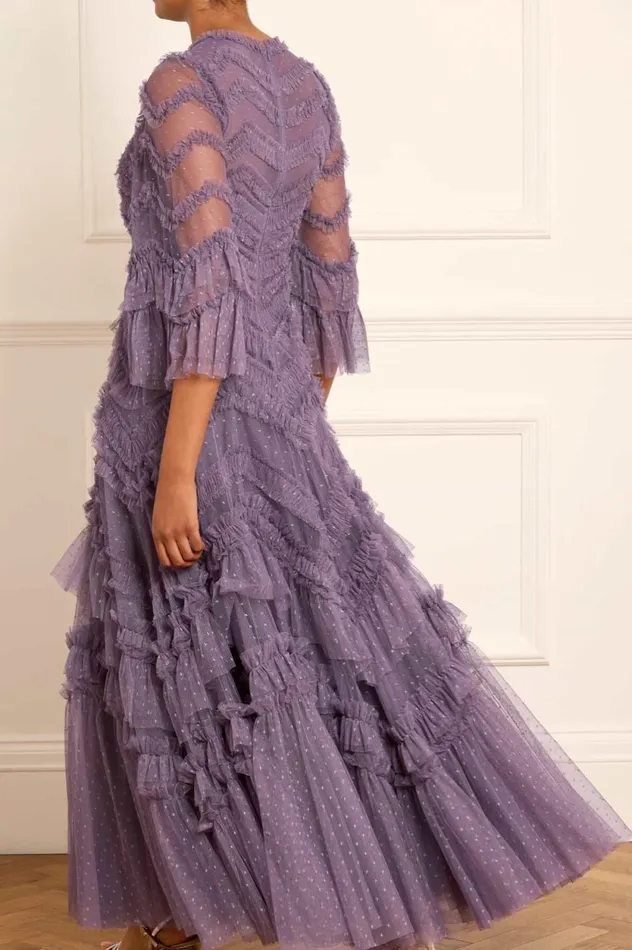 Elia Long Sleeve Gown Purple Women Needle and Thread Dresses