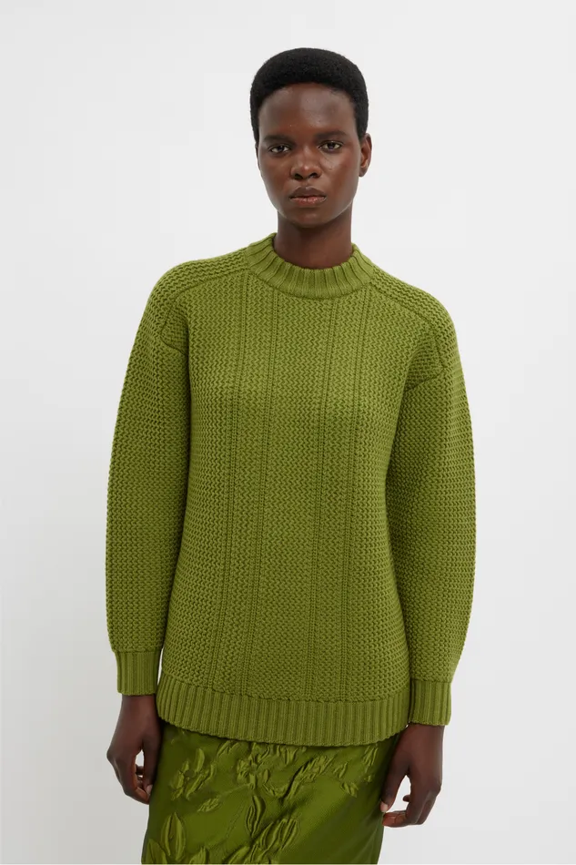Emilia Wickstead Combey Knit In Green Cashfeel Women Knitwear Emilia Wickstead Combey Knit In Green Cashfeel Women Knitwear