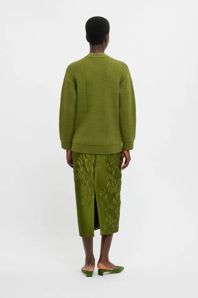 Emilia Wickstead Combey Knit In Green Cashfeel Women Knitwear Emilia Wickstead Combey Knit In Green Cashfeel Women Knitwear