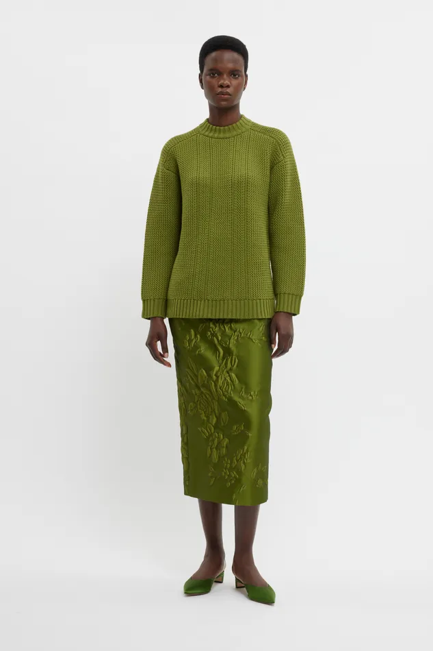 Emilia Wickstead Combey Knit In Green Cashfeel Women Knitwear Emilia Wickstead Combey Knit In Green Cashfeel Women Knitwear