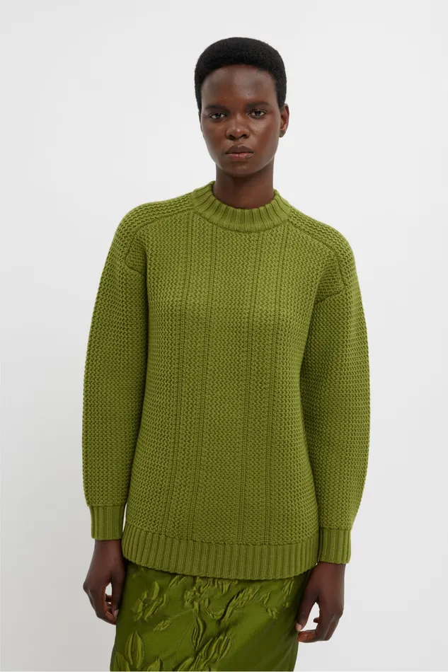 Emilia Wickstead Combey Knit In Green Cashfeel Women Knitwear Emilia Wickstead Combey Knit In Green Cashfeel Women Knitwear