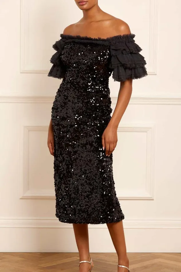 Essie OffShoulder Ballerina Dress Black Women Needle and Thread Dresses