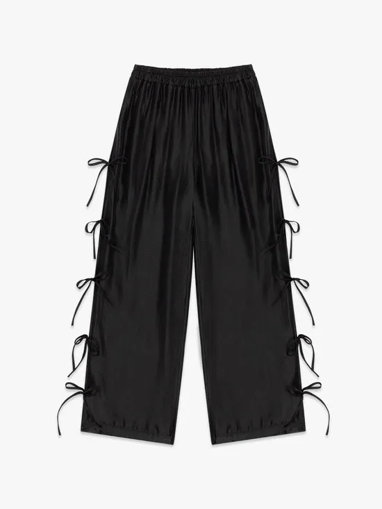 Evelyn Tie Pant Black Organza Women Bottoms Lisa Says Gah