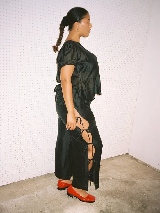 Evelyn Tie Pant Black Organza Women Bottoms Lisa Says Gah Evelyn Tie Pant Black Organza Women Bottoms Lisa Says Gah