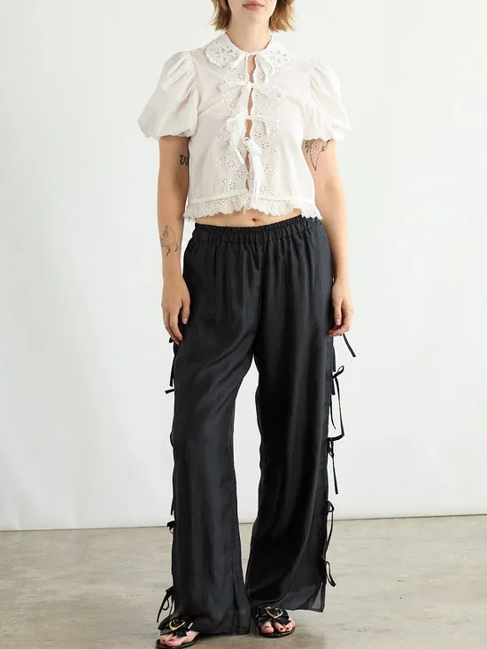 Evelyn Tie Pant Black Organza Women Bottoms Lisa Says Gah Evelyn Tie Pant Black Organza Women Bottoms Lisa Says Gah