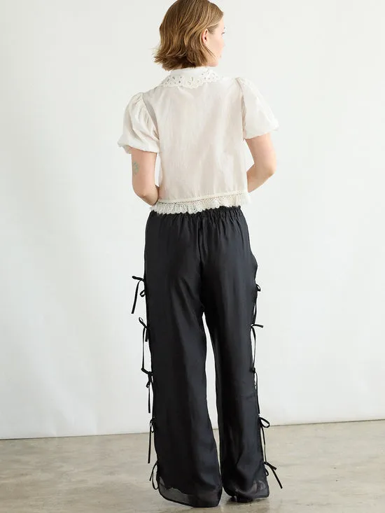 Evelyn Tie Pant Black Organza Women Bottoms Lisa Says Gah Evelyn Tie Pant Black Organza Women Bottoms Lisa Says Gah