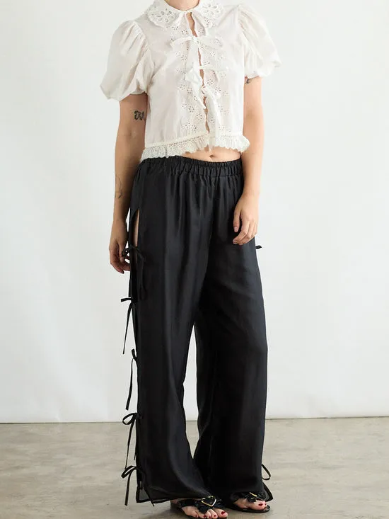 Evelyn Tie Pant Black Organza Women Bottoms Lisa Says Gah Evelyn Tie Pant Black Organza Women Bottoms Lisa Says Gah