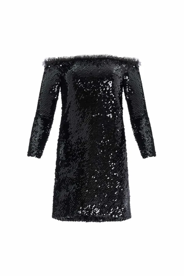 Evie OffShoulder Micro Mini Dress Black Women Needle and Thread Dresses