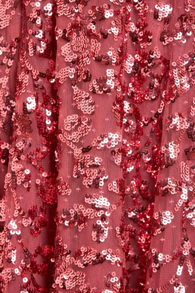 Falling Leaves OneShoulder Ankle Gown Pink Women Needle and Thread Dresses