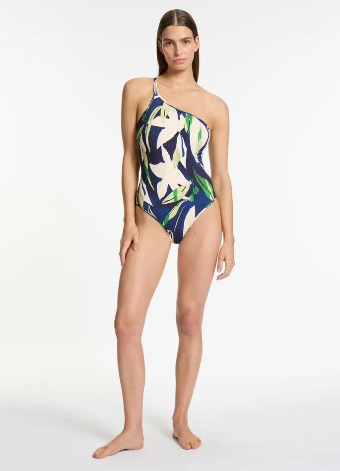 Fauna Double Strap One Shoulder One Piece Ink Women JETS Australia One Shoulder One Piece