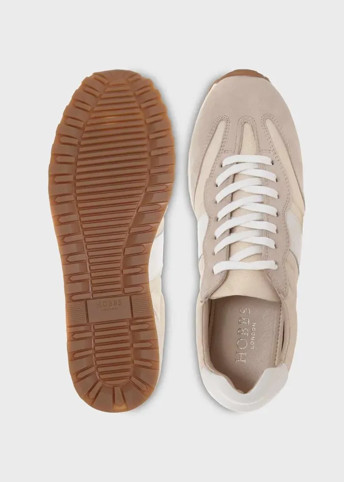 Flats Women HOBBS Ellis Leather Trainers Beige