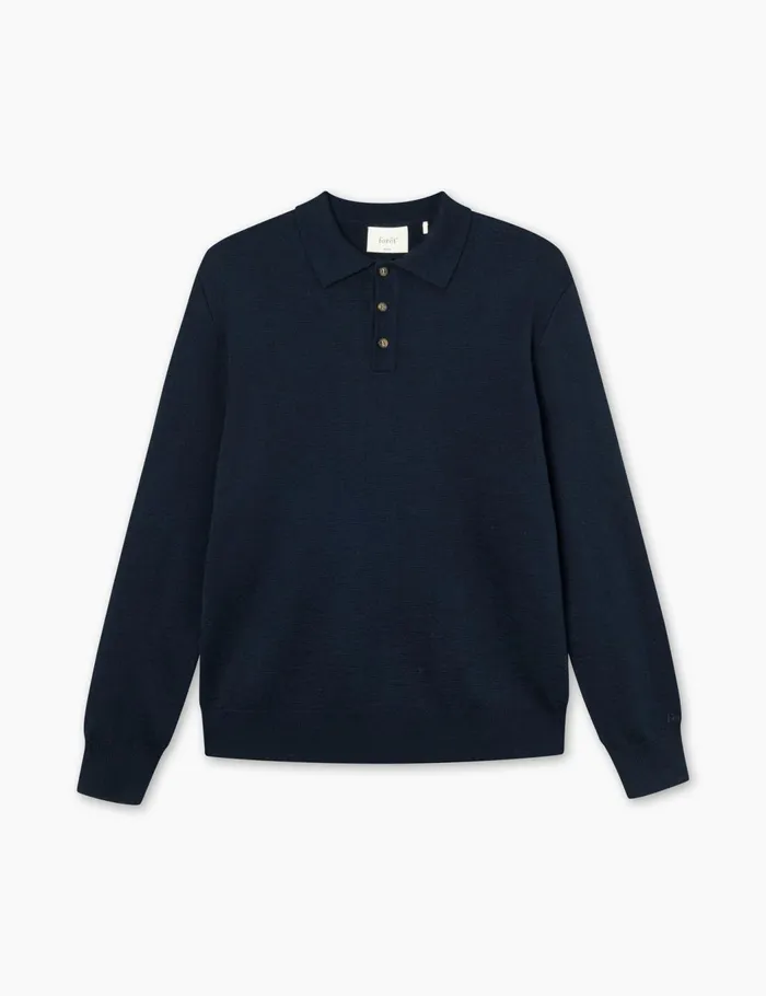 Fort Knitwear BASE MERINO POLO KNIT Navy 8211 Men