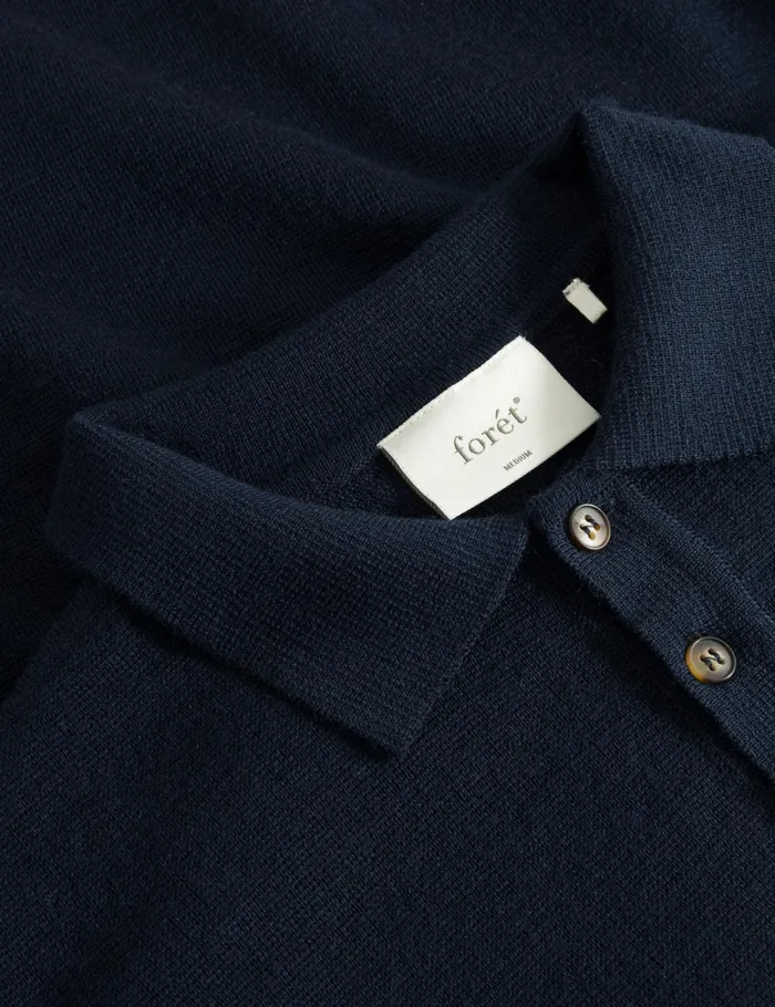 Fort Knitwear BASE MERINO POLO KNIT Navy 8211 Men Fort Knitwear BASE MERINO POLO KNIT Navy 8211 Men