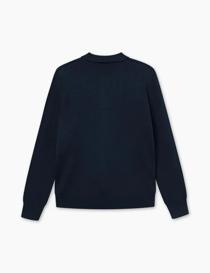Fort Knitwear BASE MERINO POLO KNIT Navy 8211 Men Fort Knitwear BASE MERINO POLO KNIT Navy 8211 Men