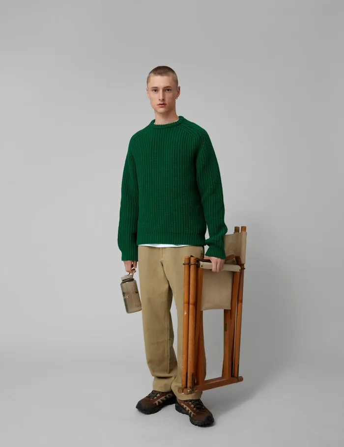 Fort Sweatshirts TRIP CHUNKY RIB KNIT Green 8211 Men Fort Sweatshirts TRIP CHUNKY RIB KNIT Green 8211 Men