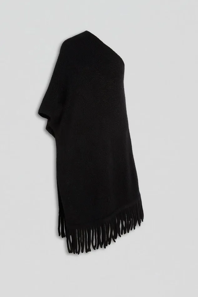 FRINGED CAPE BLACK Capes Scanlan Theodore Women FRINGED CAPE BLACK Capes Scanlan Theodore Women