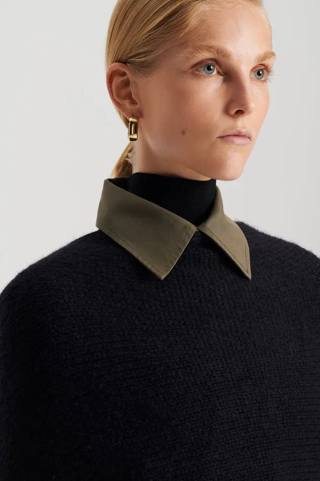 FRINGED CAPE BLACK Capes Scanlan Theodore Women FRINGED CAPE BLACK Capes Scanlan Theodore Women
