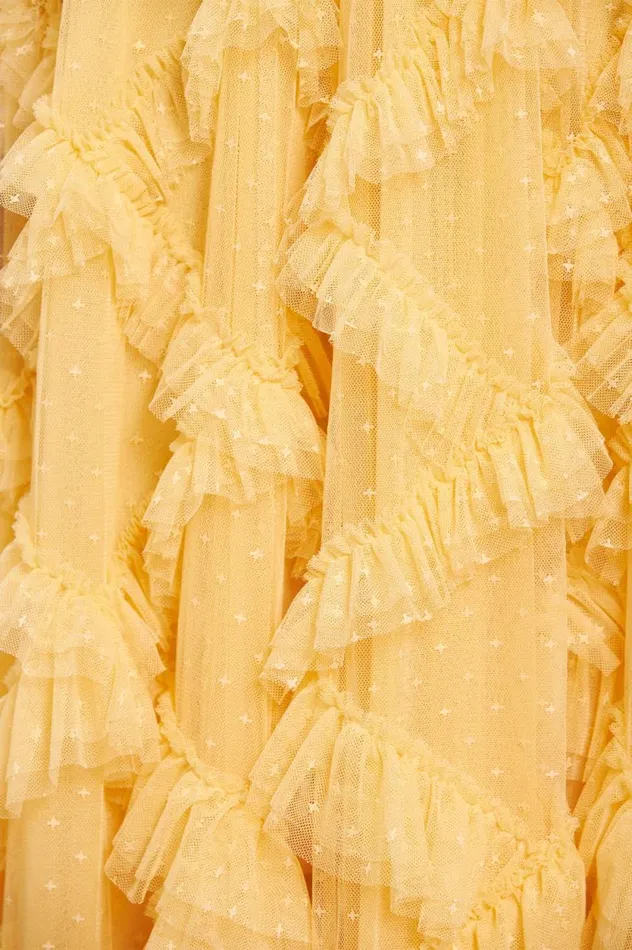 Genevieve Ruffle Gown Yellow Women Needle and Thread Dresses