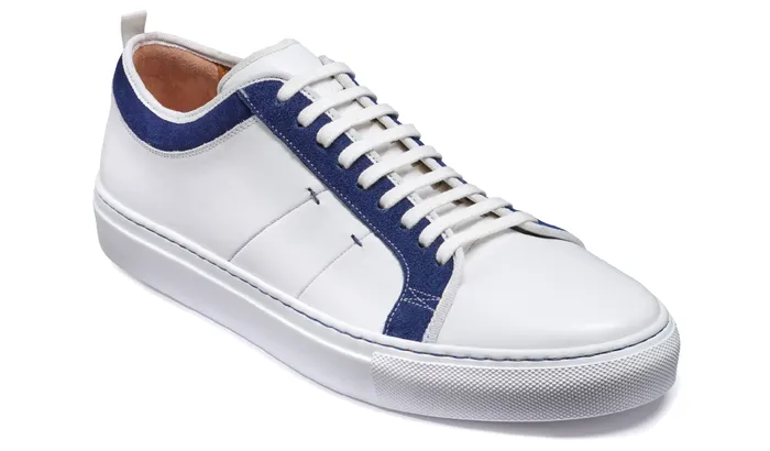 Greg 8211 White Calf Navy Suede Men Barker Shoes Mens Sneakers