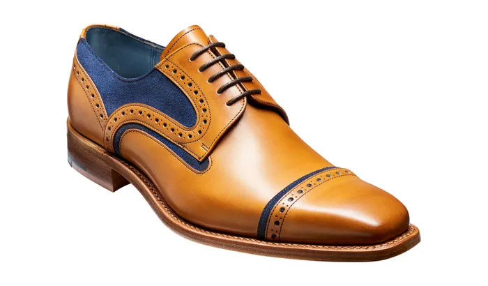 Haig 8211 Cedar Calf Blue Suede Men Barker Shoes Wedding Shoes