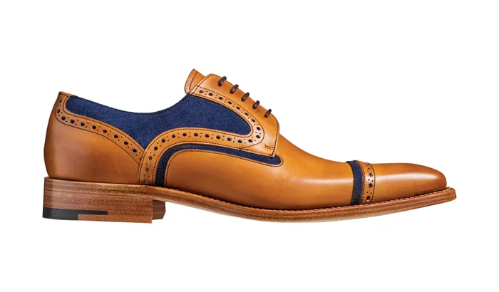 Haig 8211 Cedar Calf Blue Suede Men Barker Shoes Wedding Shoes