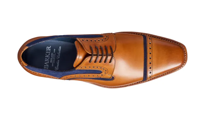 Haig 8211 Cedar Calf Blue Suede Men Barker Shoes Wedding Shoes