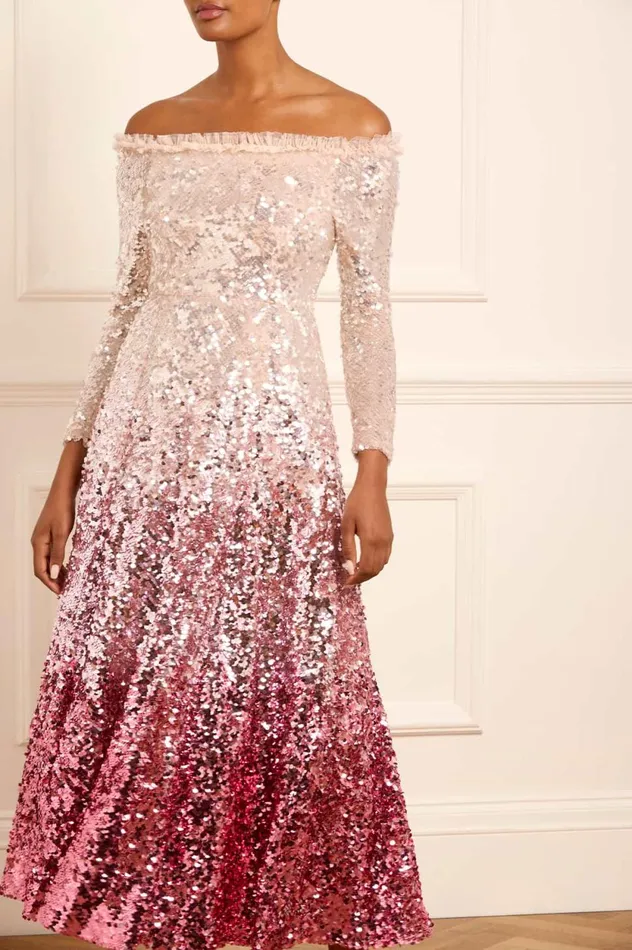 Hallie Ombre Ankle Gown Pink Women Needle and Thread Dresses