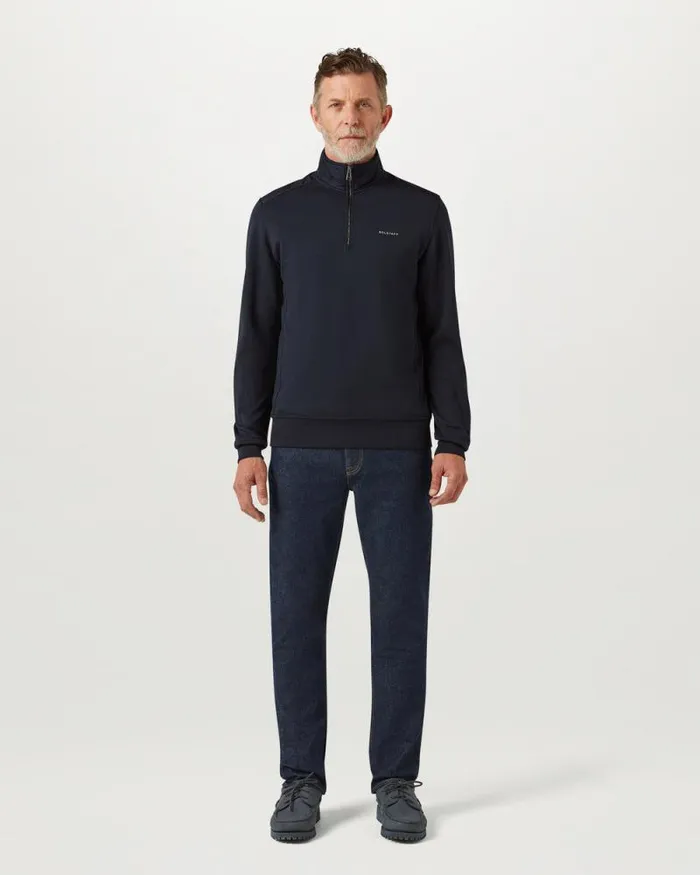 Hoodies and Sweatshirts Men Belstaff Alloy Quarter Zip Sweatshirt Dark Ink Hoodies and Sweatshirts Men Belstaff Alloy Quarter Zip Sweatshirt Dark Ink