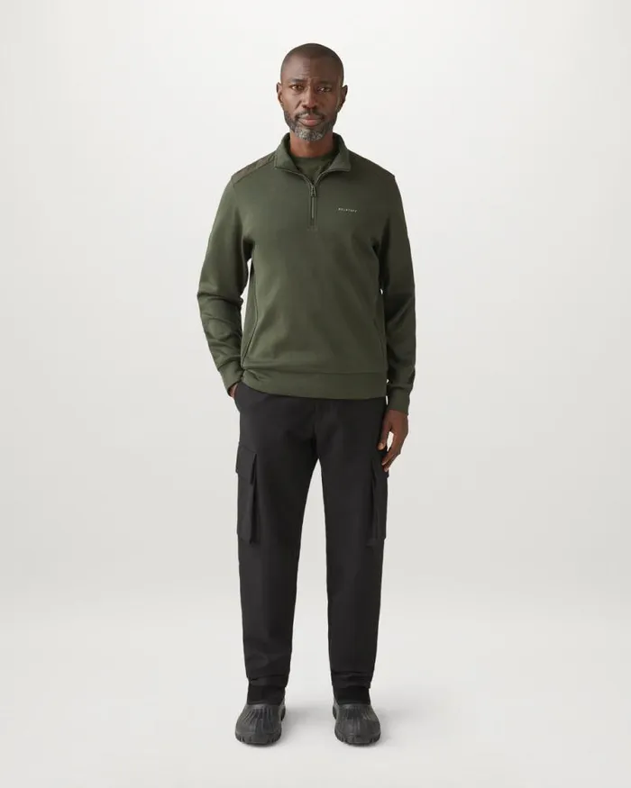 Hoodies and Sweatshirts Men Belstaff Alloy Quarter Zip Sweatshirt Tile Green Hoodies and Sweatshirts Men Belstaff Alloy Quarter Zip Sweatshirt Tile Green