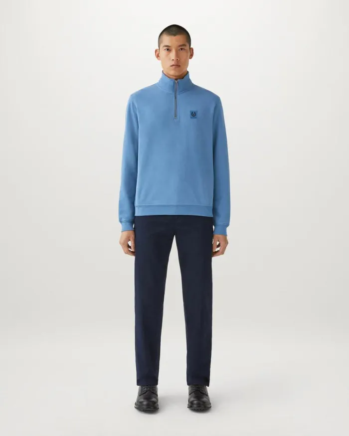 Hoodies and Sweatshirts Men Belstaff Belstaff Quarter Zip Sweatshirt Moonlight Blue Hoodies and Sweatshirts Men Belstaff Belstaff Quarter Zip Sweatshirt Moonlight Blue