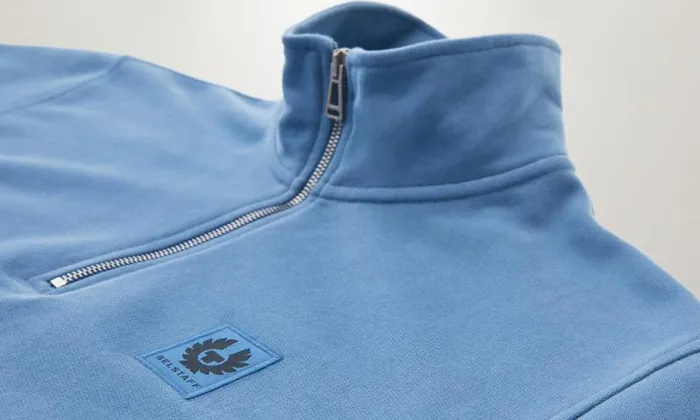 Hoodies and Sweatshirts Men Belstaff Belstaff Quarter Zip Sweatshirt Moonlight Blue Hoodies and Sweatshirts Men Belstaff Belstaff Quarter Zip Sweatshirt Moonlight Blue