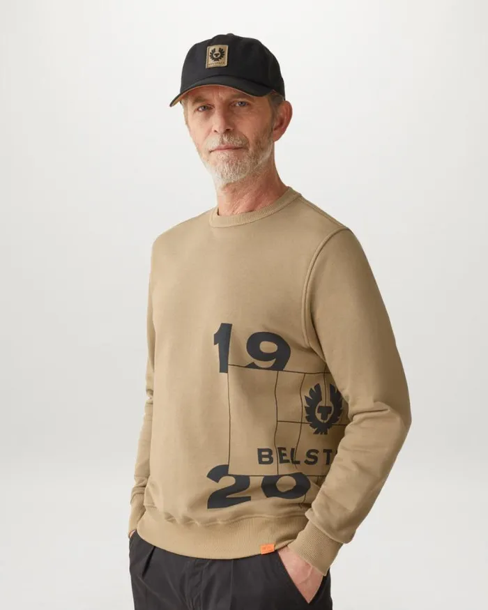 Hoodies and Sweatshirts Men Belstaff Centenary Logo Sweatshirt British Khaki Black Hoodies and Sweatshirts Men Belstaff Centenary Logo Sweatshirt British Khaki Black