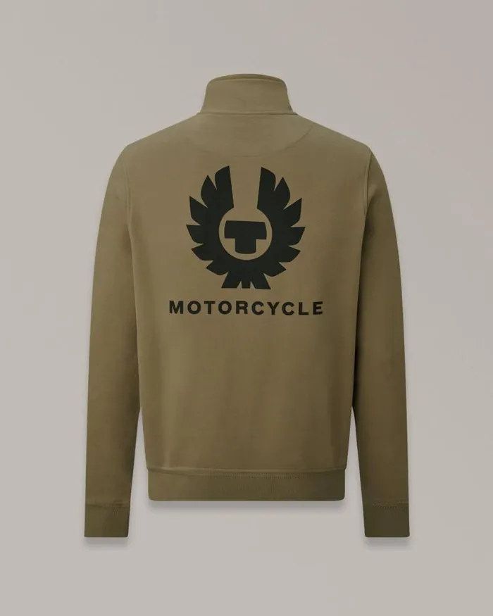Hoodies and Sweatshirts Men Belstaff Quarter Zip Motorcycle Jersey Belstaff Olive Hoodies and Sweatshirts Men Belstaff Quarter Zip Motorcycle Jersey Belstaff Olive