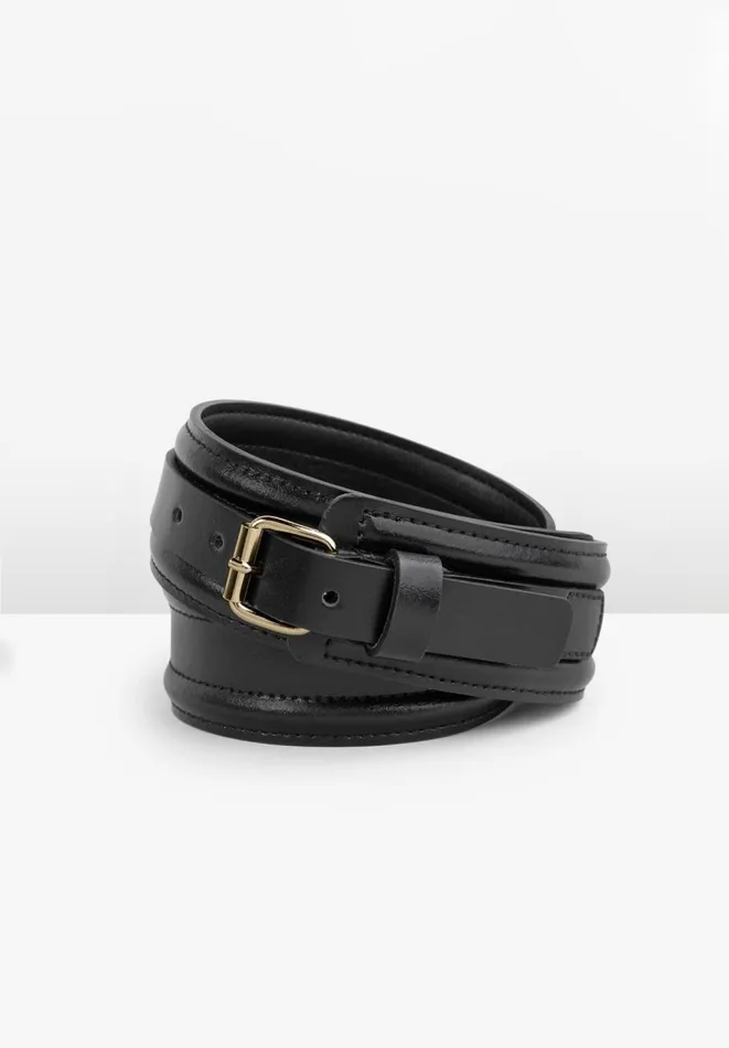 Hush Belts Women Heidi Leather Waist Belt Black