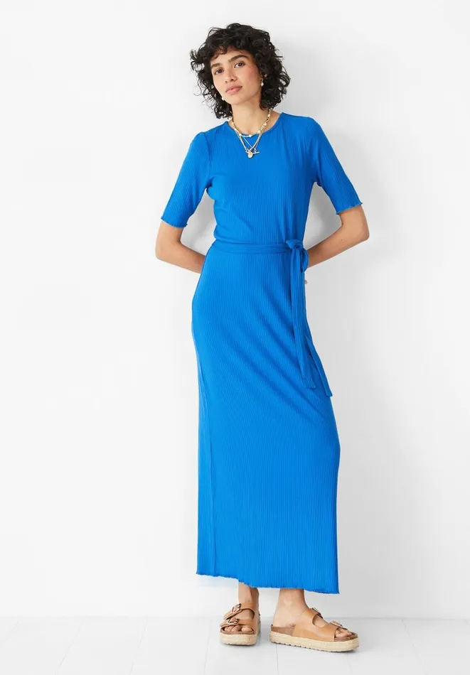 Hush Dresses Women Alice Ribbed Jersey Dress Blue Lolite