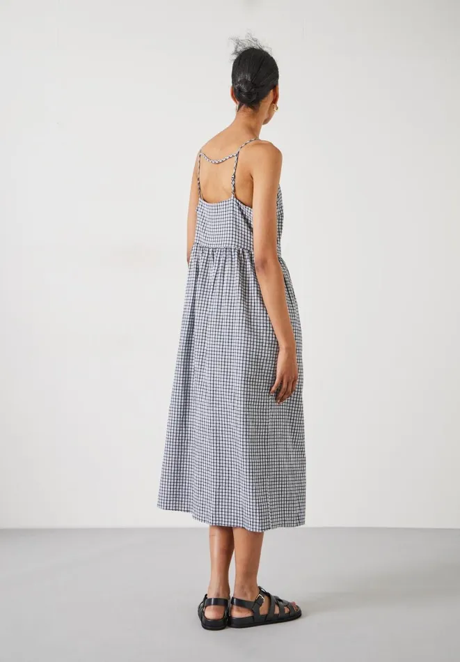 Hush Dresses Women Callie Check Midi Dress Midnight Navy Hush Dresses Women Callie Check Midi Dress Midnight Navy