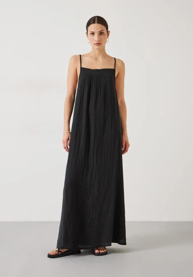 Hush Dresses Women Carmen Relaxed Cheesecloth Slip Dress Black