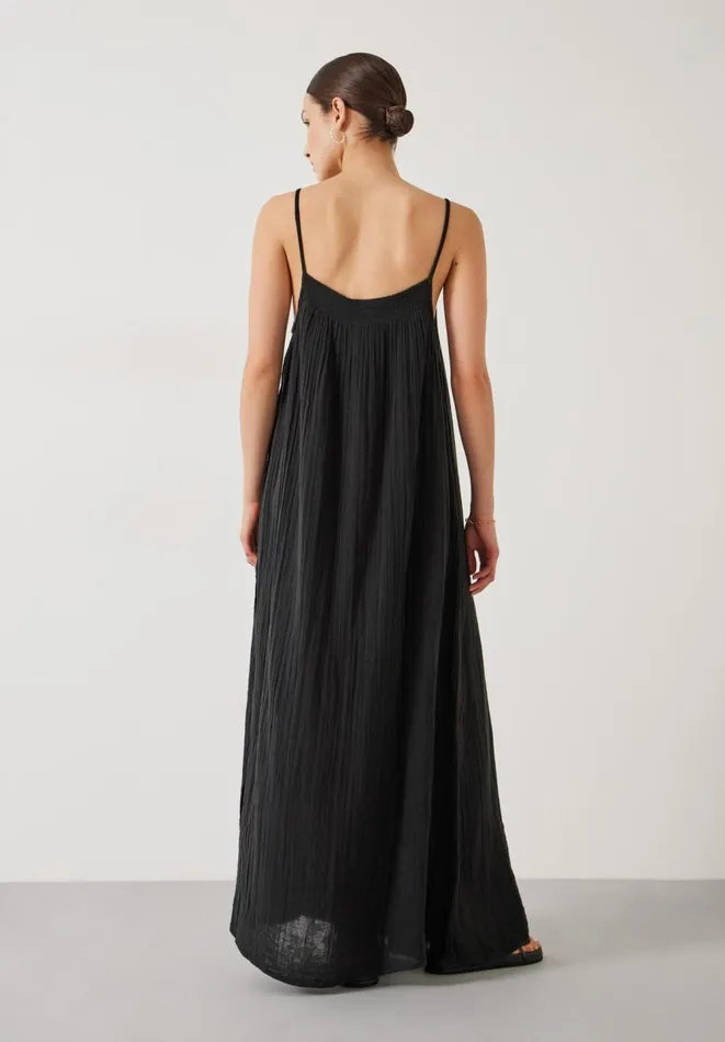 Hush Dresses Women Carmen Relaxed Cheesecloth Slip Dress Black Hush Dresses Women Carmen Relaxed Cheesecloth Slip Dress Black