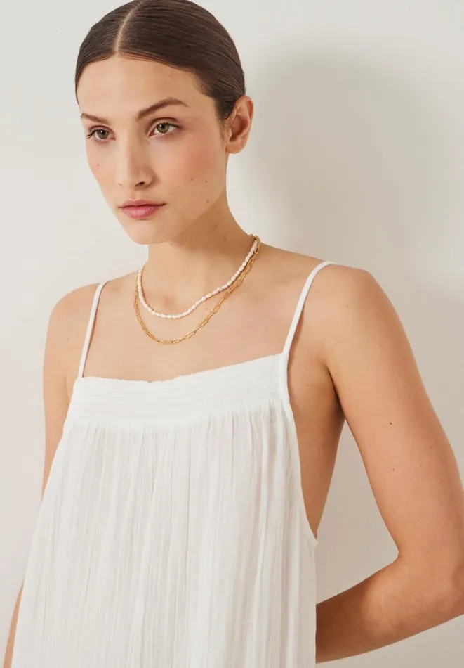 Hush Dresses Women Carmen Relaxed Cheesecloth Slip Dress White Hush Dresses Women Carmen Relaxed Cheesecloth Slip Dress White