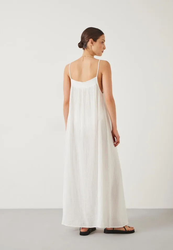Hush Dresses Women Carmen Relaxed Cheesecloth Slip Dress White Hush Dresses Women Carmen Relaxed Cheesecloth Slip Dress White
