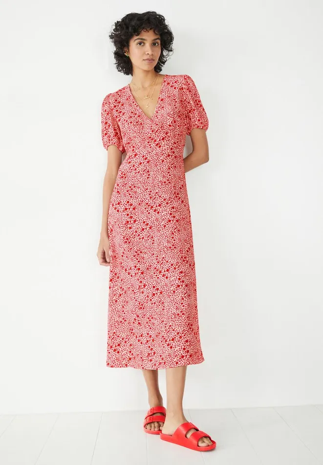 Hush Dresses Women Juliette Midi Tea Dress Mini Floral Leopard Red